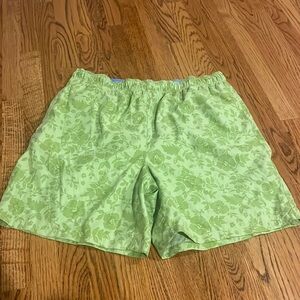 Alex Cannon Men’s Green Floral Swim Trunks Size XL